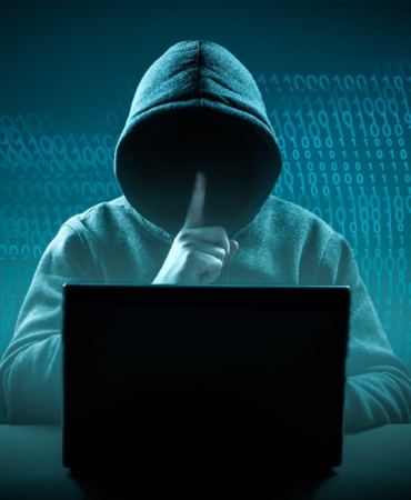 Faceless,Hooded,Hacker,Showing,Silence,Gesture.,Hacker,Attack.,Dangerous,Hooded